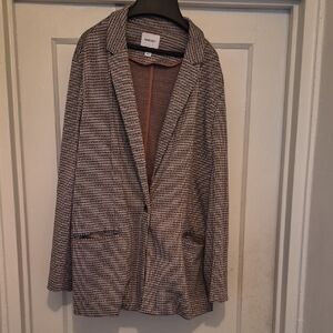 Nine West Brown and Black Houndstooth Blazer